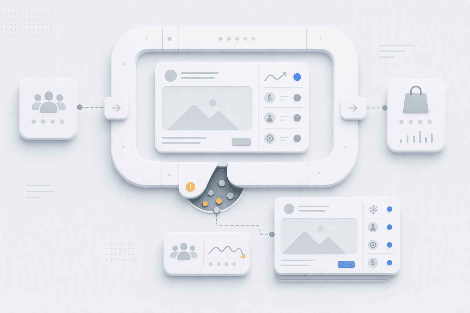 A Meta ad campaign dashboard showing rising frequency and stalling new customer acquisition