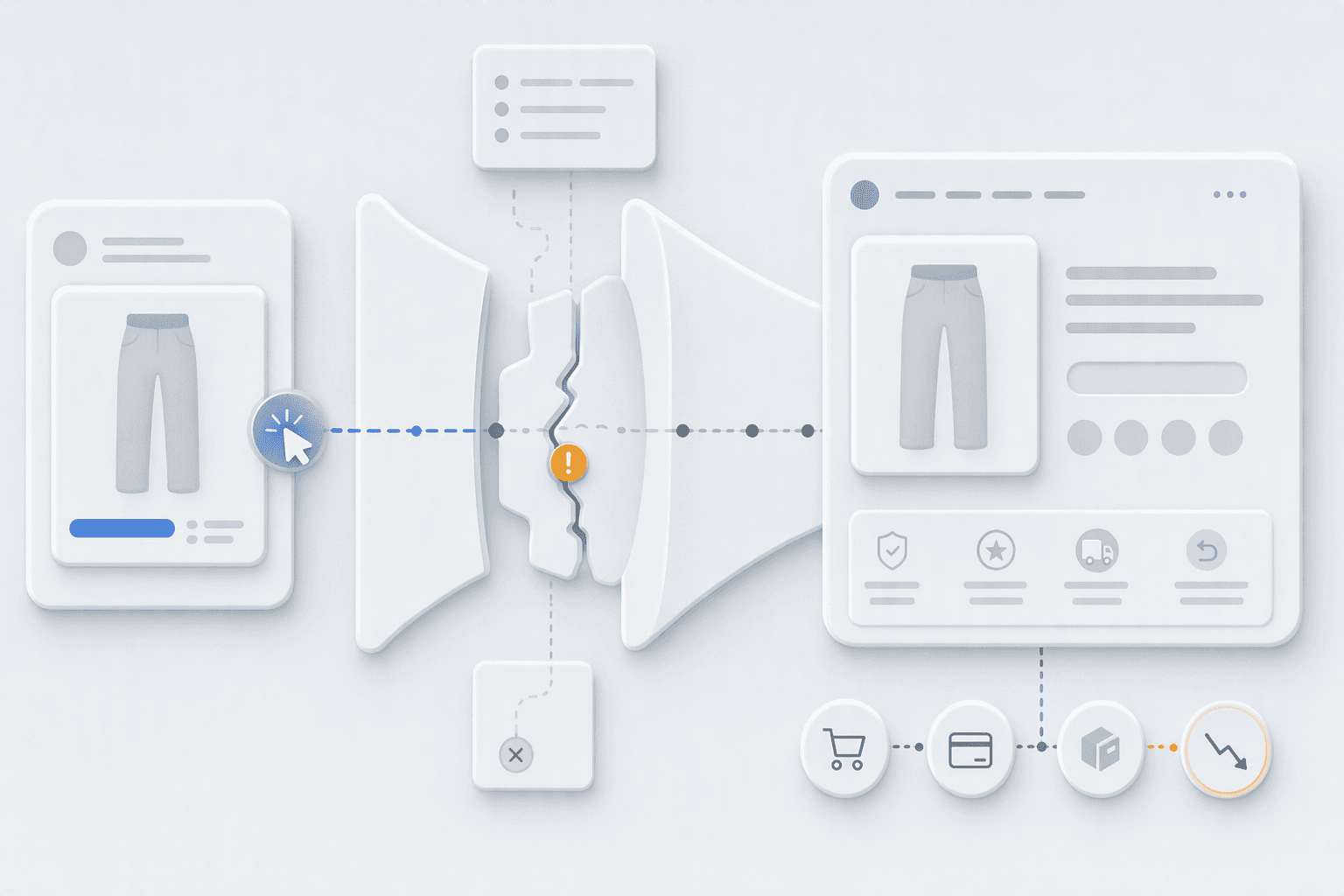 Meta ad clicks flowing into a product page with weak add-to-cart conversion