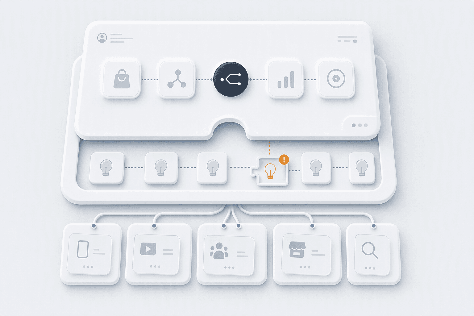 Meta Advantage+ Shopping Campaign dashboard shown alongside manual creative testing workflow